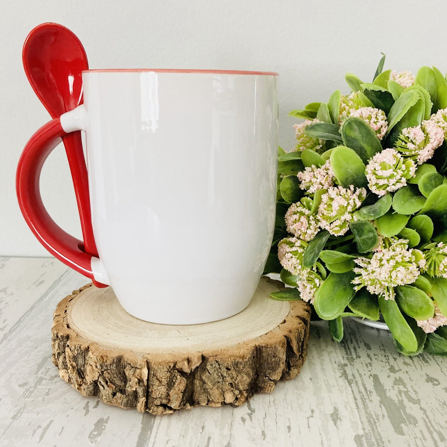 Red and white Mug