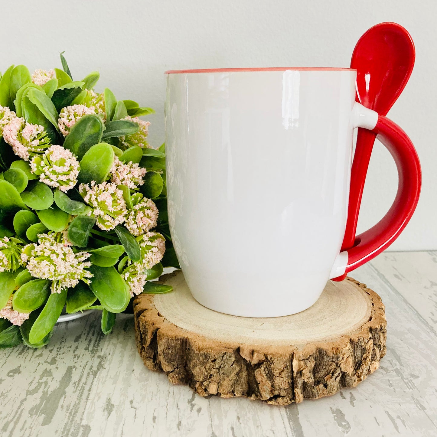 Red and white Mug